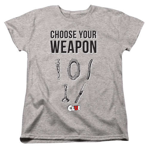 Clue Choose Your Weapon Womens T-Shirt