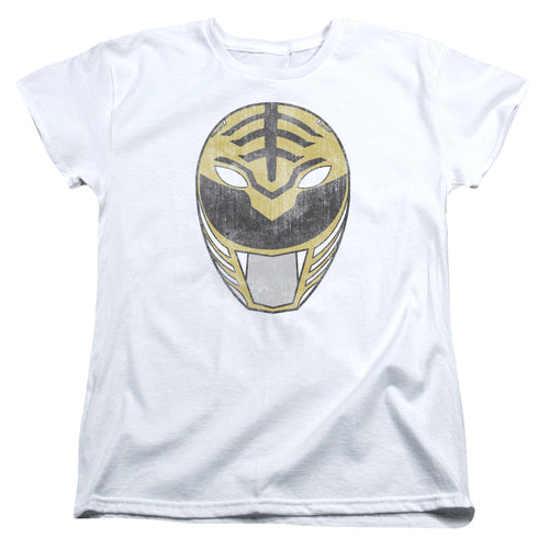 Mighty Morphin Power Rangers White Ranger Mask Womens T-Shirt