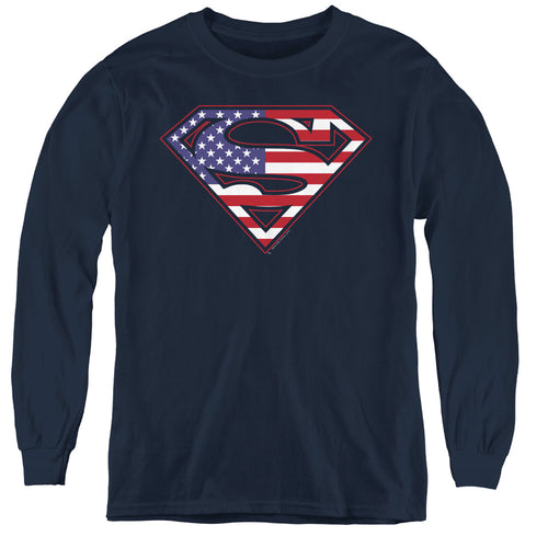 Superman U S Shield Youth Long Sleeve T-Shirt