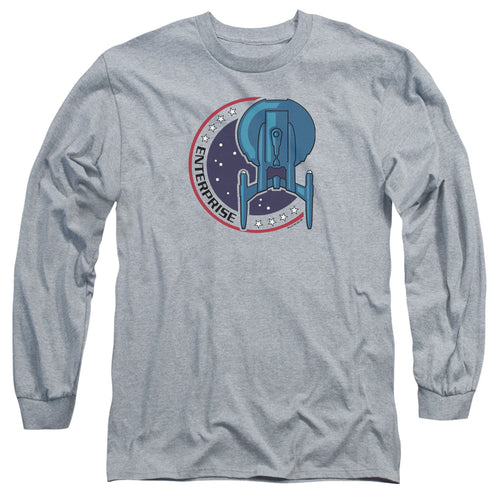 Star Trek Enterprise Patch Grey Long Sleeve T-Shirt