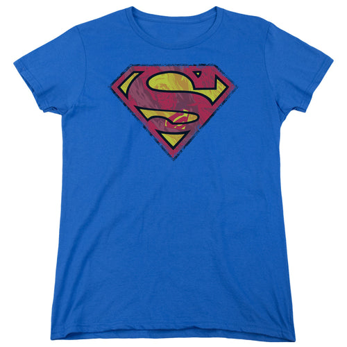 Superman Action Shield Womens T-Shirt