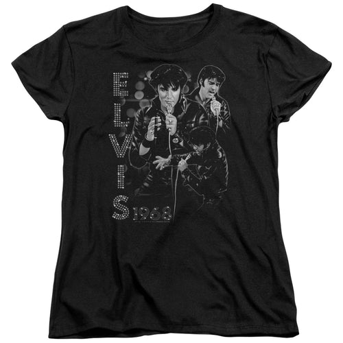 Elvis Presley Leathered Womens T-Shirt