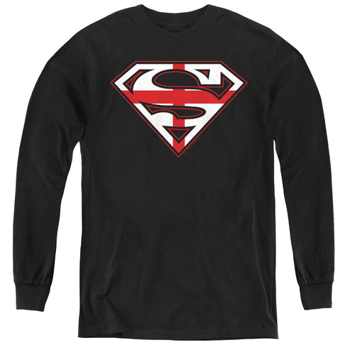 Superman English Shield Youth Long Sleeve T-Shirt