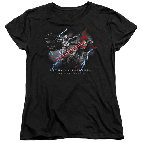 Batman v Superman Lightniing V Heat Vision Womens T-Shirt