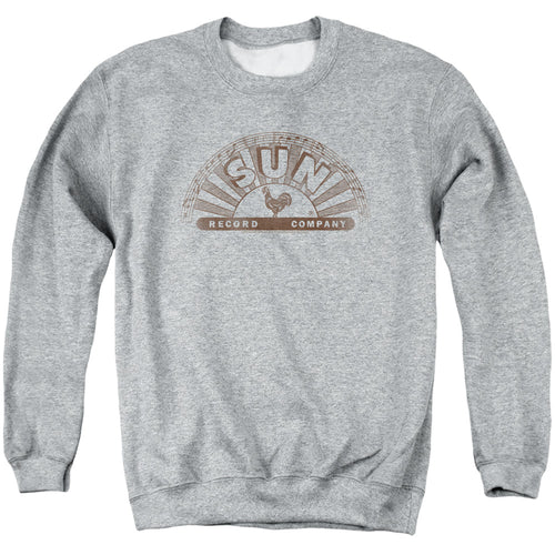 Sun Records Half Logo Distressed Crewneck Sweatshirt