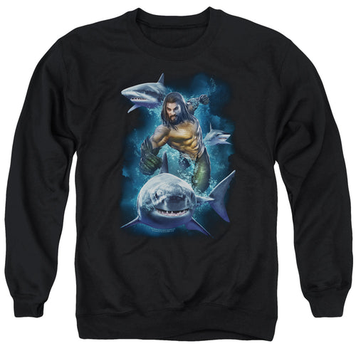 Aquaman Swimming With Sharks Crewneck Sweatshirt