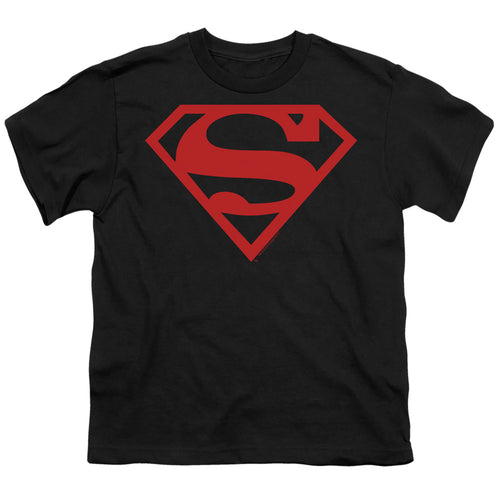 Superman Red on Black Shield Youth/Toddler T-Shirt