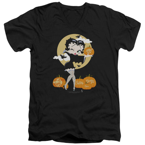 Betty Boop Vamp Pumpkins V-Neck T-Shirt
