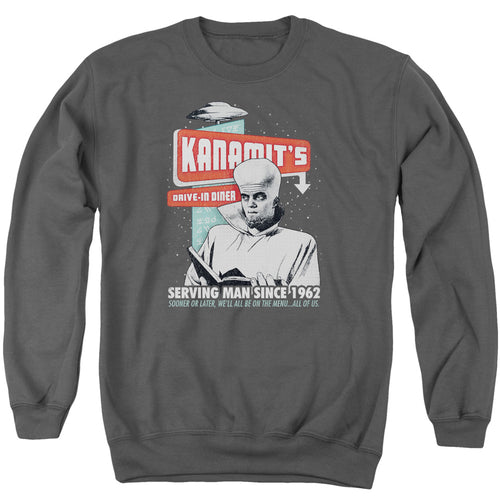 The Twilight Zone To Serve Man Kanamit's Drive-In Diner Crewneck Sweatshirt