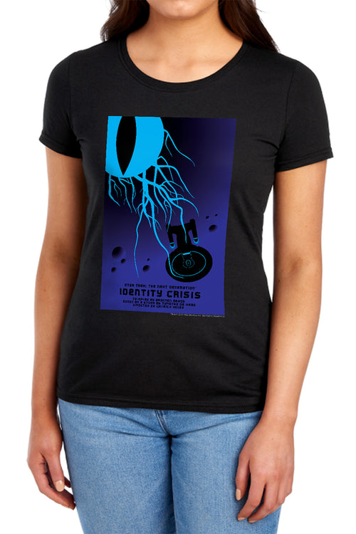 Star Trek Identity Crisis Black Womens T-Shirt