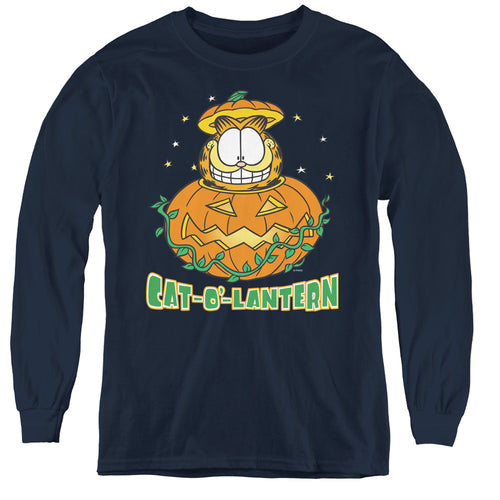 Garfield Cat O Lantern Youth Long Sleeve T-Shirt