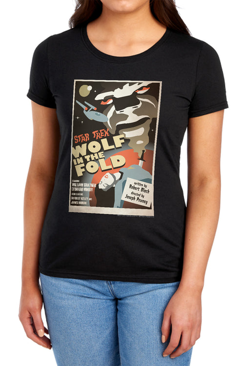 Star Trek Juan Ortiz Wolf in the Fold Black Womens T-Shirt