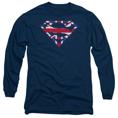 Superman Great Britian Shield Long Sleeve T-Shirt