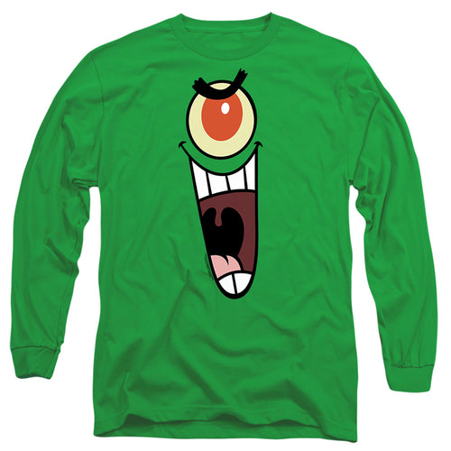Spongebob Squarepants Plankton Sinister Face Long Sleeve T-Shirt