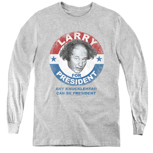 The Three Stooges Larry for President Youth Long Sleeve T-Shirt