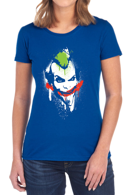 Batman Spraypaint Smile Womens T-Shirt