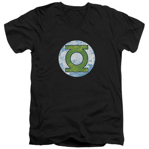 DC Comics Gl Neon Distress Logo V-Neck T-Shirt