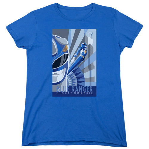 Mighty Morphin Power Rangers Blue Ranger Deco Womens T-Shirt