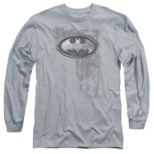 Batman Rivited Metal Logo Long Sleeve T-Shirt