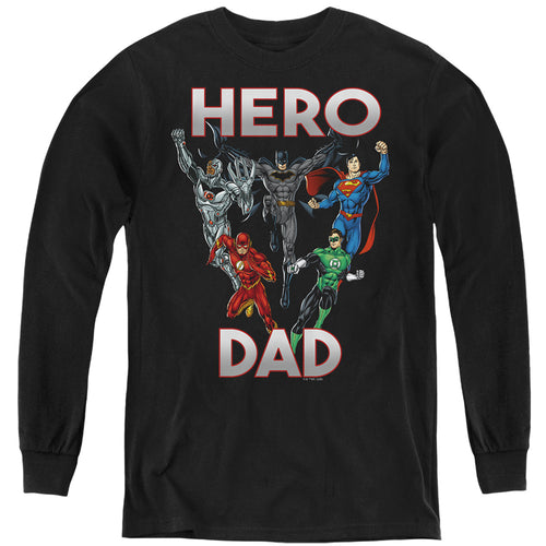 Justice League Hero Dad Youth Long Sleeve T-Shirt
