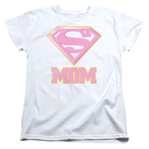 Superman Super Mom Pink Womens T-Shirt