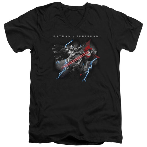 Batman v Superman Lightning Fight V-Neck T-Shirt