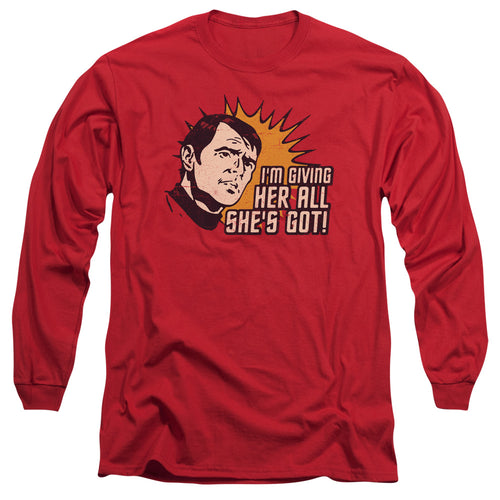 Star Trek Scotty Giving Her All Long Sleeve T-Shirt