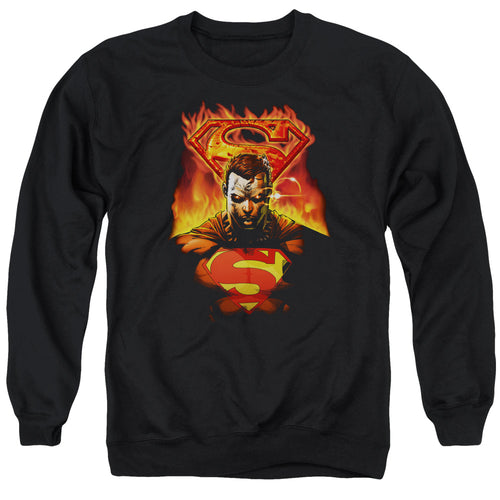 Superman Man on Fire Crewneck Sweatshirt