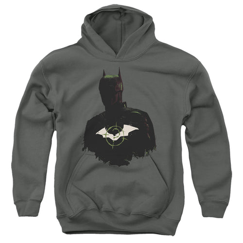 The Batman Silhouette with Riddler Logo Youth Hoodie