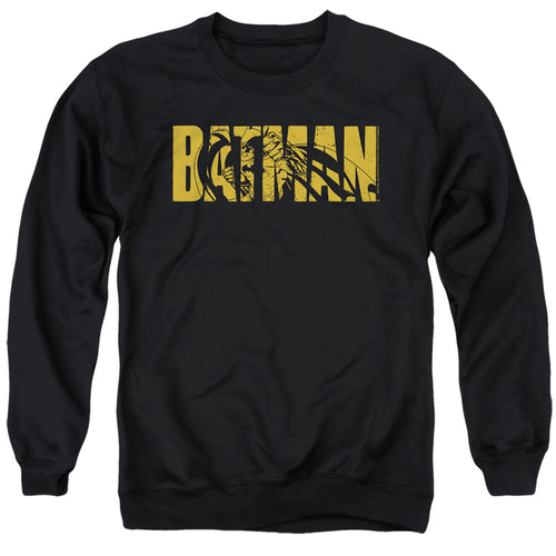 The Batman Text on Black Crewneck Sweatshirt