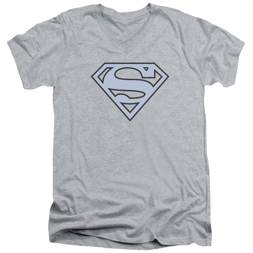 Superman Carolina Blue&navy Shield V-Neck T-Shirt