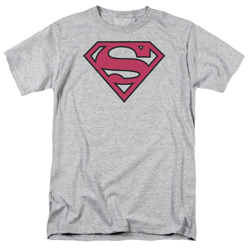 Superman Red & Black Shield Athletic Heather T-Shirt