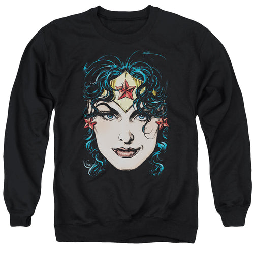 Justice League Wonder Woman Head Crewneck Sweatshirt