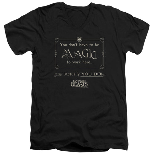 Fantastic Beasts Magic To Work Here V-Neck T-Shirt