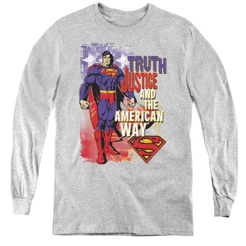 Superman Truth Justice Youth Long Sleeve T-Shirt