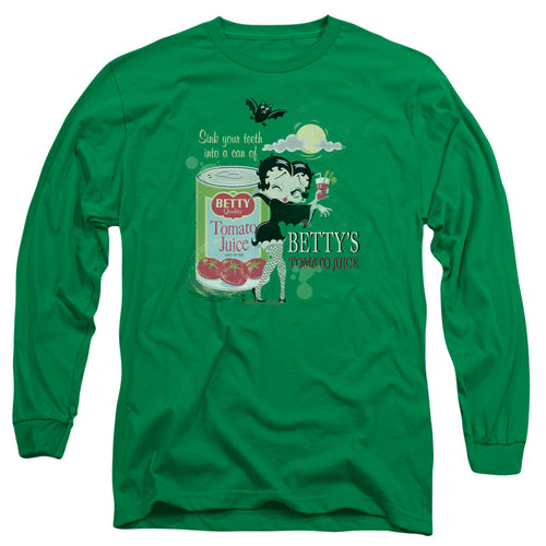 Betty Boop Vampire Tomato Juice Long Sleeve T-Shirt