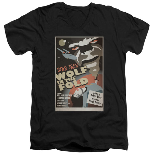 Star Trek Juan Ortiz Wolf in the Fold Black V-Neck T-Shirt