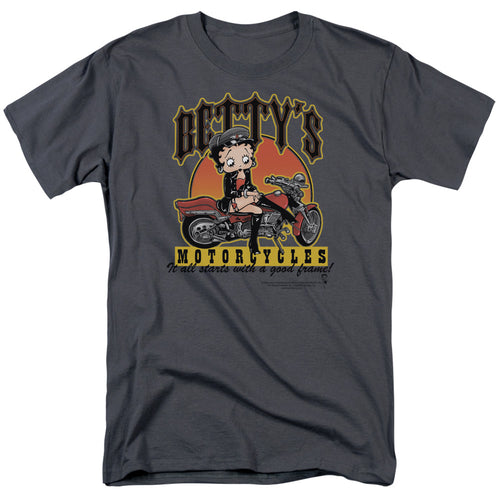 Betty Boop Betty's Motorcycles Charcoal T-Shirt