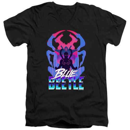 Blue Beetle Silhouette V-Neck T-Shirt
