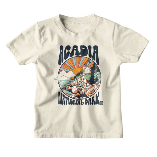 National Parks Acadia Colorful Sun - Natural Youth/Toddler T-Shirt