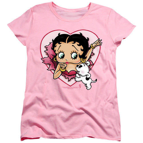 Betty Boop I Love Betty Pink Womens T-Shirt