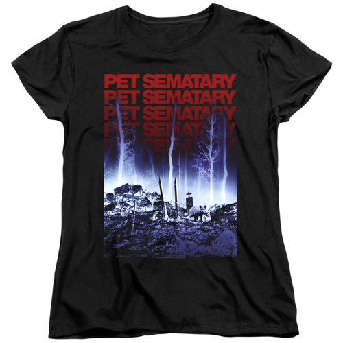 Pet Sematary Repeating Logo Womens T-Shirt