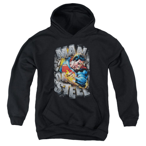 Superman Ripping Steel Youth Hoodie
