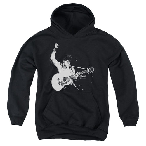 Elvis Presley Black&White Guitarman Youth Hoodie