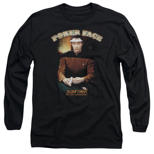 Star Trek Data Poker Face Long Sleeve T-Shirt
