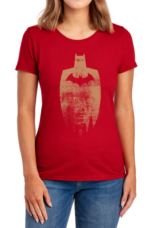 Batman Gold Silhouette Womens T-Shirt