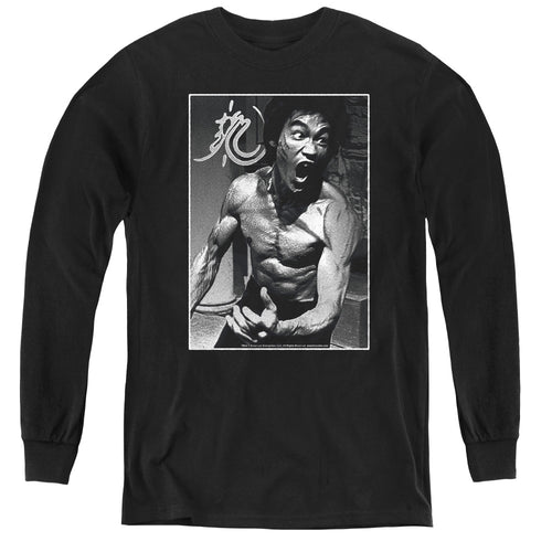 Bruce Lee Focused Rage Youth Long Sleeve T-Shirt