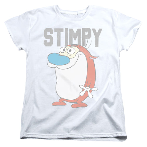 Ren and Stimpy Collegiate Stimpy Womens T-Shirt