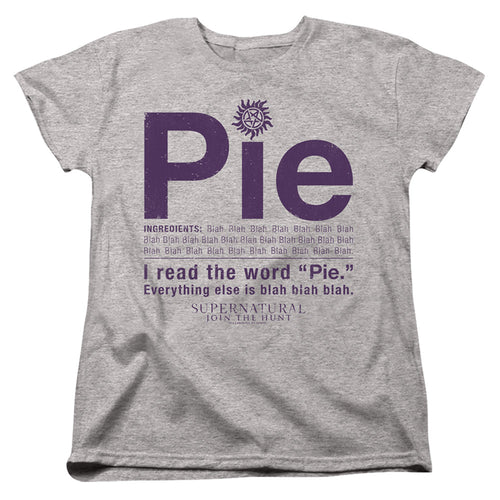 Supernatural I Read the Word Pie Womens T-Shirt