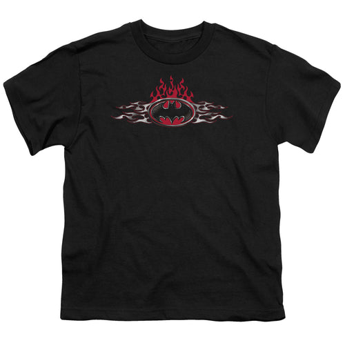Batman Steel Flames Logo Youth/Toddler T-Shirt
